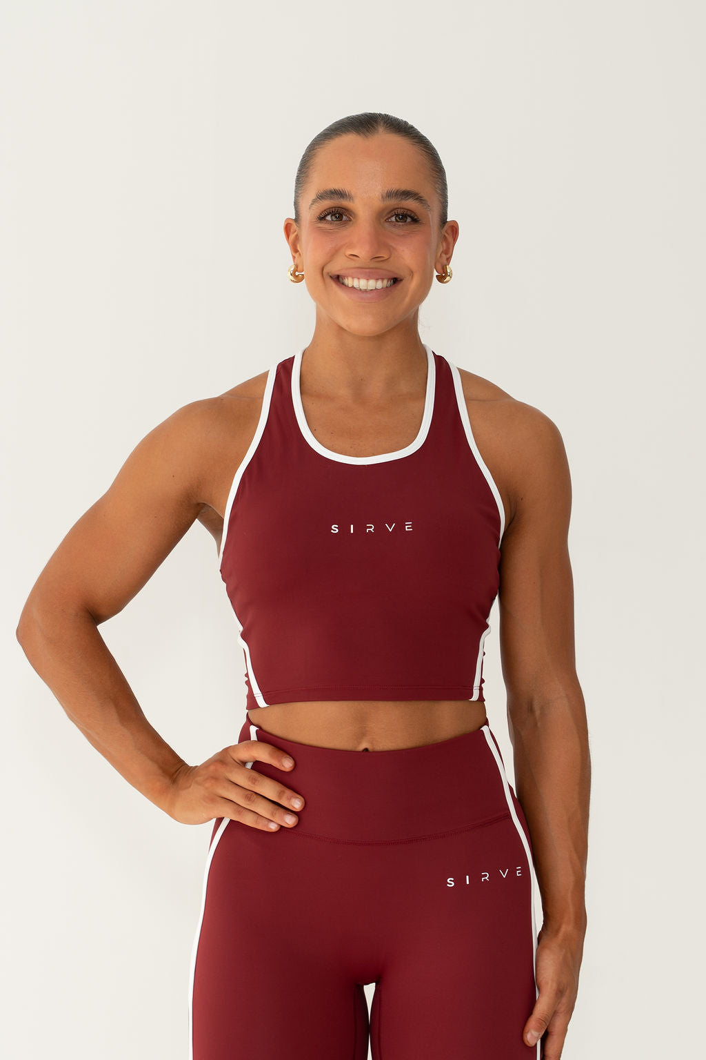 Actively InspiRed tights in red with white trims