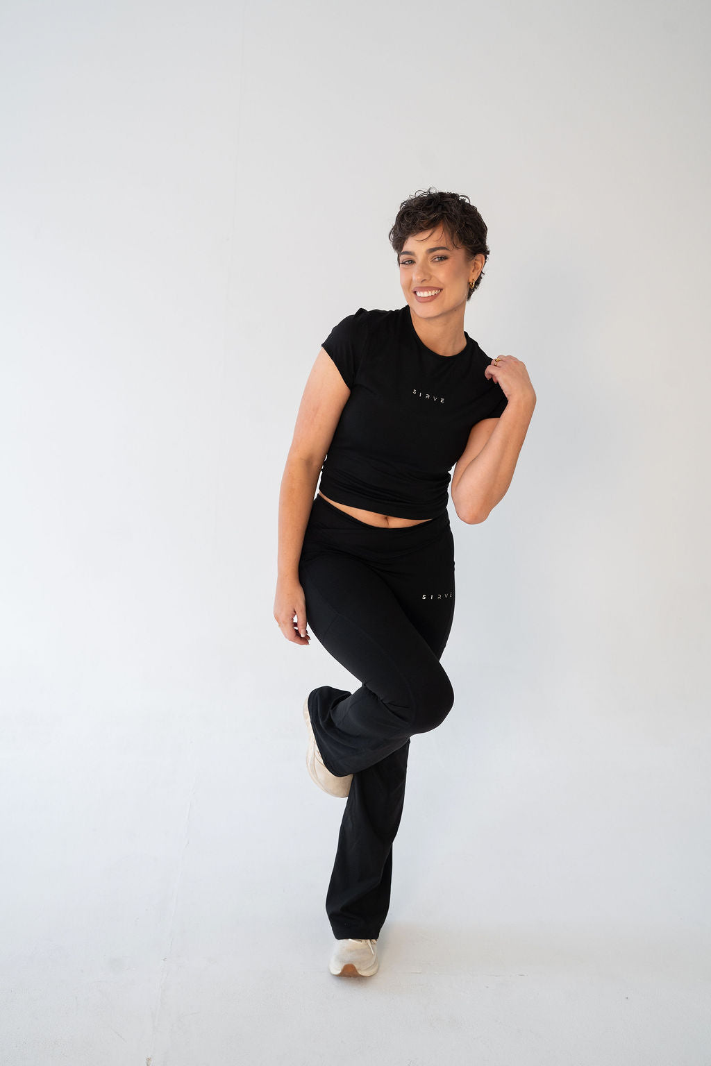 Adelaide Soft Sculpt Flare pants in Black with pockets
