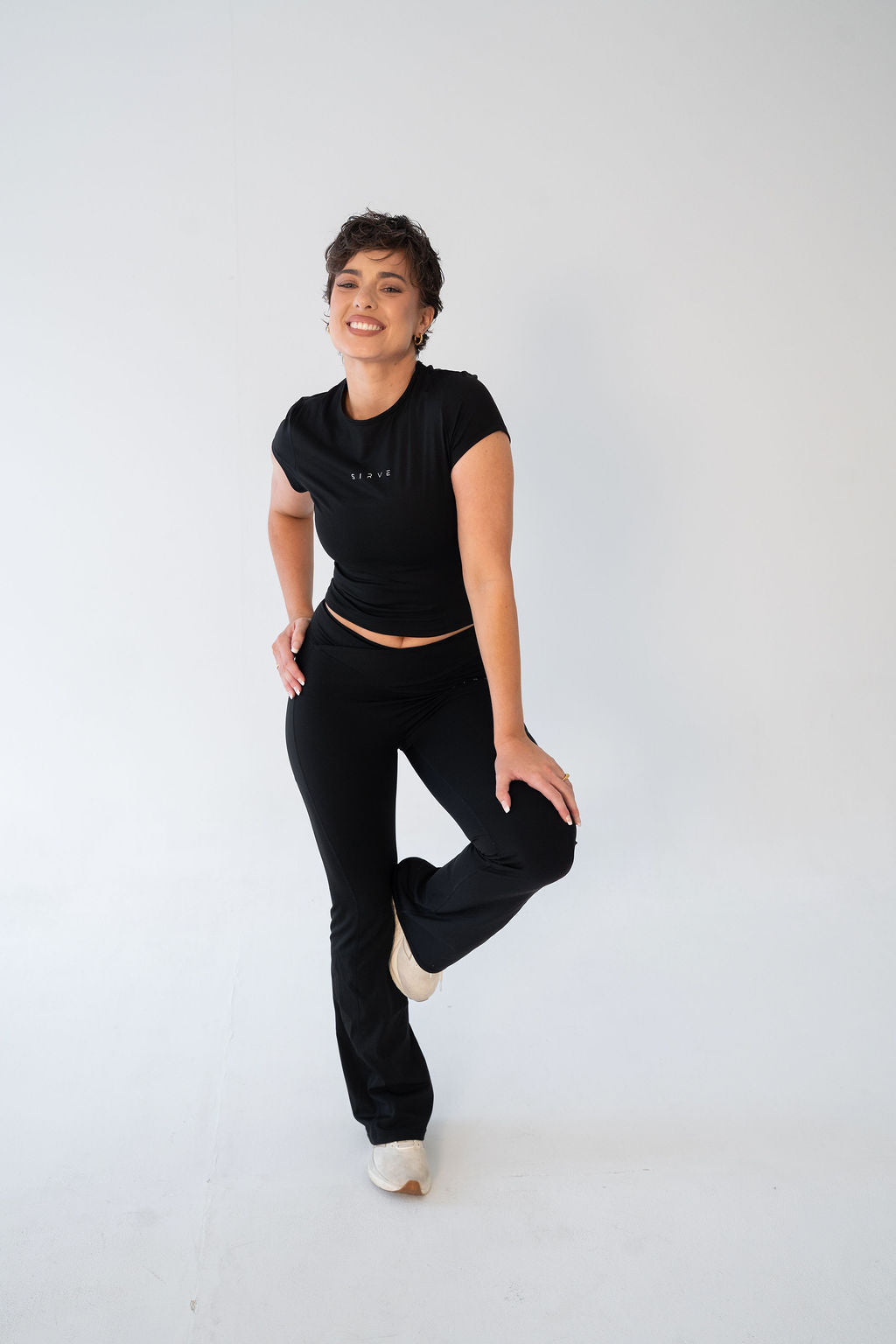 Adelaide Soft Sculpt Flare pants in Black with pockets