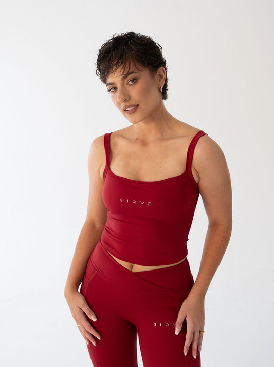 Adelaide Soft Sculpt Tank top in red