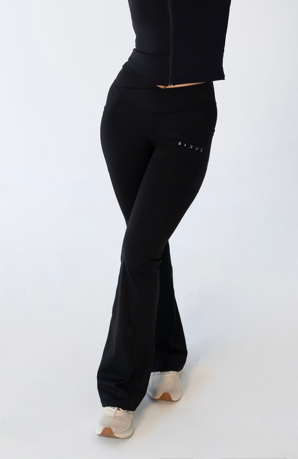 Adelaide Soft Sculpt Flare pants in Black with pockets