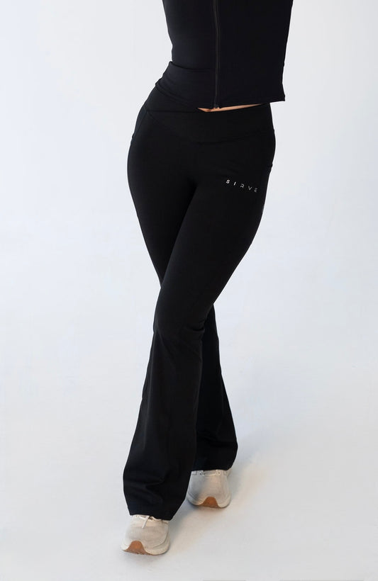 Adelaide Soft Sculpt Flare pants in Black with pockets