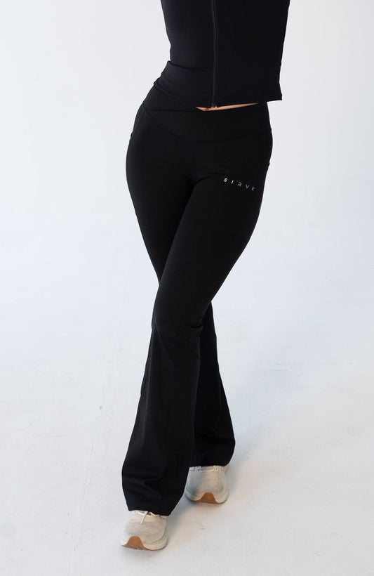 Adelaide Soft Sculpt Flare pants in Black with pockets
