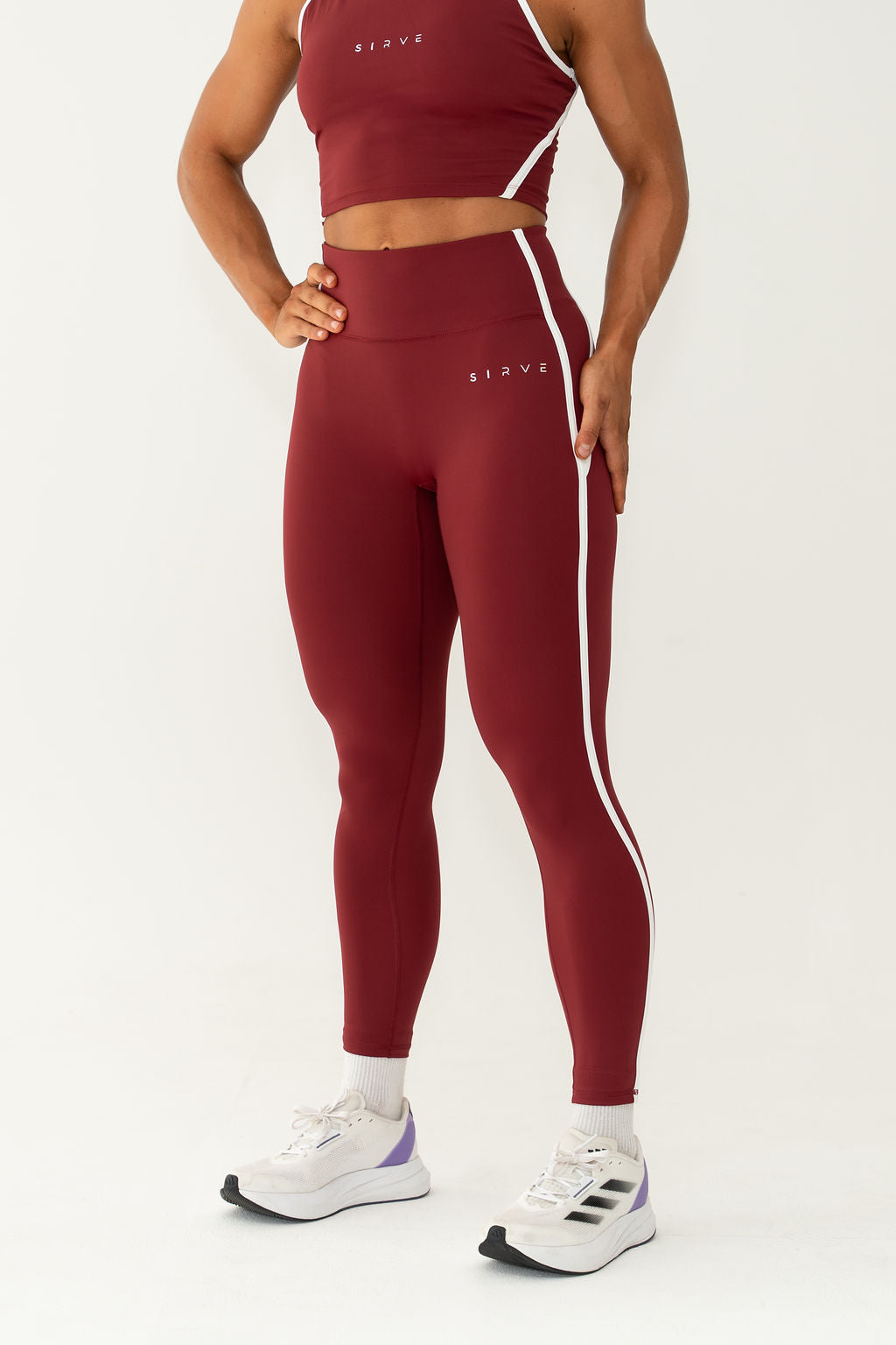 Actively InspiRed tights in red with white trims