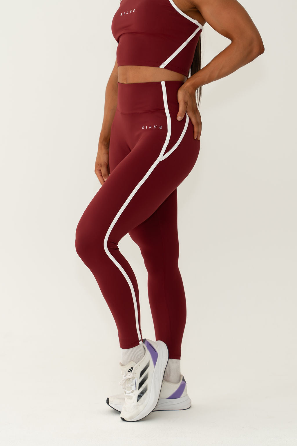 Actively InspiRed tights in red with white trims